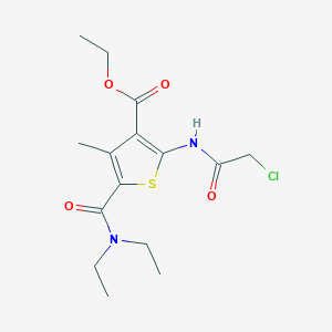 molecular formula C15H21ClN2O4S B2626837 Ethyl 2-(2-chloroacetamido)-5-(diethylcarbamoyl)-4-methylthiophene-3-carboxylate CAS No. 550351-43-4