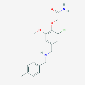 molecular formula C18H21ClN2O3 B262684 2-(2-Chloro-6-methoxy-4-{[(4-methylbenzyl)amino]methyl}phenoxy)acetamide 