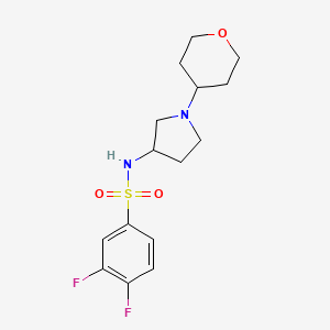 molecular formula C15H20F2N2O3S B2626844 3,4-Difluoro-N-[1-(oxan-4-yl)pyrrolidin-3-yl]benzenesulfonamide CAS No. 2415491-08-4