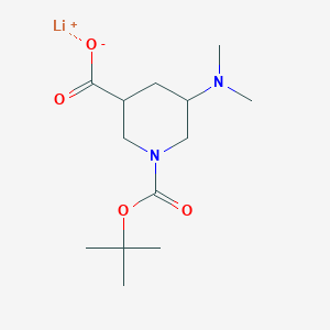 molecular formula C13H23LiN2O4 B2626850 Lithium(1+) ion 1-[(tert-butoxy)carbonyl]-5-(dimethylamino)piperidine-3-carboxylate CAS No. 2193066-72-5