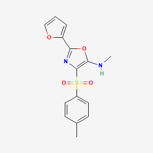 molecular formula C15H14N2O4S B2626857 2-(呋喃-2-基)-N-甲基-4-甲苯磺酰氧唑-5-胺 CAS No. 342433-44-7