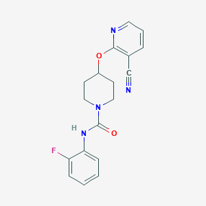 molecular formula C18H17FN4O2 B2626861 4-((3-氰基吡啶-2-基)氧基)-N-(2-氟苯基)哌啶-1-甲酰胺 CAS No. 1796968-46-1