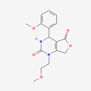 molecular formula C16H18N2O5 B2626863 1-(2-甲氧基乙基)-4-(2-甲氧基苯基)-4,7-二氢呋喃[3,4-d]嘧啶-2,5(1H,3H)-二酮 CAS No. 1775530-99-8