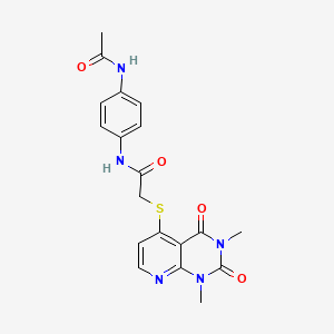 molecular formula C19H19N5O4S B2626872 N-(4-乙酰氨基苯基)-2-(1,3-二甲基-2,4-二氧代吡啶并[2,3-d]嘧啶-5-基)硫代乙酰胺 CAS No. 899732-24-2
