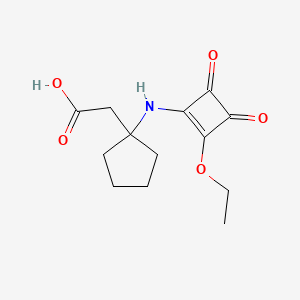 molecular formula C13H17NO5 B2626883 1[(2-乙氧基-3,4-二氧代环丁-1-烯-1-基)氨基]环戊基]乙酸 CAS No. 1335041-85-4
