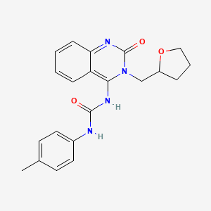 molecular formula C21H22N4O3 B2626885 (E)-1-(2-氧代-3-((四氢呋喃-2-基)甲基)-2,3-二氢喹唑啉-4(1H)-亚甲基)-3-(对甲苯基)脲 CAS No. 941941-38-4
