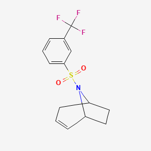 molecular formula C14H14F3NO2S B2626886 (1R,5S)-8-((3-(三氟甲基)苯基)磺酰基)-8-氮杂双环[3.2.1]辛-2-烯 CAS No. 1705099-98-4