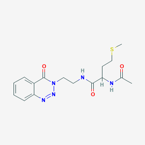 molecular formula C16H21N5O3S B2626890 2-乙酰氨基-4-(甲硫基)-N-(2-(4-氧代苯并[d][1,2,3]三嗪-3(4H)-基)乙基)丁酰胺 CAS No. 1902901-14-7