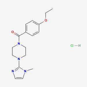 molecular formula C17H23ClN4O2 B2626894 (4-乙氧基苯基)(4-(1-甲基-1H-咪唑-2-基)哌嗪-1-基)甲酮盐酸盐 CAS No. 1331188-11-4