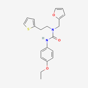 molecular formula C20H22N2O3S B2626895 3-(4-乙氧基苯基)-1-(呋喃-2-基甲基)-1-(2-(噻吩-2-基)乙基)脲 CAS No. 1396793-41-1