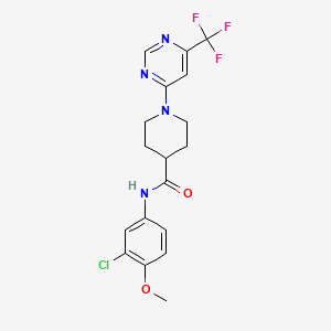 molecular formula C18H18ClF3N4O2 B2626897 N-(3-氯-4-甲氧基苯基)-1-[6-(三氟甲基)嘧啶-4-基]哌啶-4-甲酰胺 CAS No. 1775546-35-4