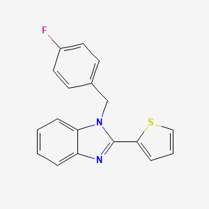 molecular formula C18H13FN2S B2626905 1H-Benzoimidazole, 1-(4-fluorobenzyl)-2-(thiophen-2-yl)- CAS No. 615281-45-3