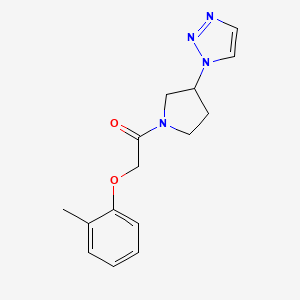 molecular formula C15H18N4O2 B2626911 1-(3-(1H-1,2,3-triazol-1-yl)pyrrolidin-1-yl)-2-(o-tolyloxy)ethanone CAS No. 1798661-58-1