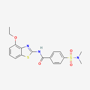 molecular formula C18H19N3O4S2 B2626912 4-(二甲基氨磺酰基)-N-(4-乙氧基-1,3-苯并噻唑-2-基)苯甲酰胺 CAS No. 497073-60-6