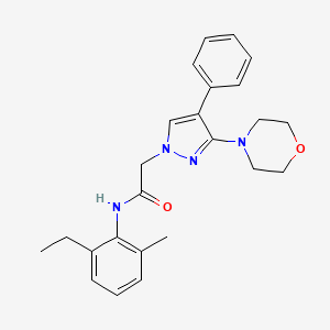 molecular formula C24H28N4O2 B2626913 N-(2-乙基-6-甲基苯基)-2-(3-吗啉-4-苯基-1H-吡唑-1-基)乙酰胺 CAS No. 1286713-14-1