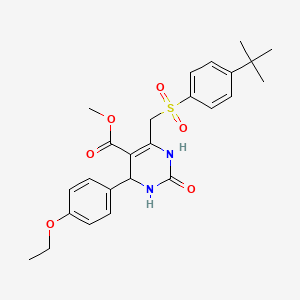 molecular formula C25H30N2O6S B2626914 Methyl 6-(((4-(tert-butyl)phenyl)sulfonyl)methyl)-4-(4-ethoxyphenyl)-2-oxo-1,2,3,4-tetrahydropyrimidine-5-carboxylate CAS No. 899724-22-2
