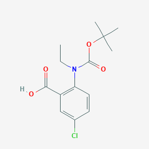 molecular formula C14H18ClNO4 B2626920 5-Chloro-2-[ethyl-[(2-methylpropan-2-yl)oxycarbonyl]amino]benzoic acid CAS No. 2248414-47-1