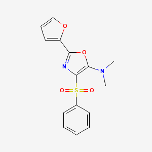 molecular formula C15H14N2O4S B2626922 2-(furan-2-yl)-N,N-dimethyl-4-(phenylsulfonyl)oxazol-5-amine CAS No. 862793-11-1