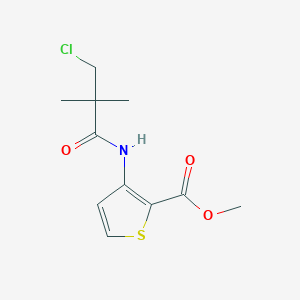 molecular formula C11H14ClNO3S B2626927 Methyl 3-[(3-chloro-2,2-dimethylpropanoyl)amino]-2-thiophenecarboxylate CAS No. 339100-27-5