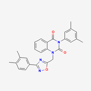 molecular formula C27H24N4O3 B2626931 3-(3,5-二甲基苯基)-1-((3-(3,4-二甲基苯基)-1,2,4-恶二唑-5-基)甲基)喹唑啉-2,4(1H,3H)-二酮 CAS No. 1358924-57-8