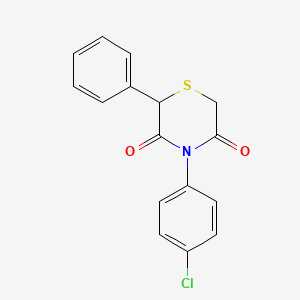 molecular formula C16H12ClNO2S B2626932 4-(4-氯苯基)-2-苯硫代吗啉-3,5-二酮 CAS No. 339098-31-6