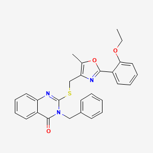 molecular formula C28H25N3O3S B2626937 3-苄基-2-(((2-(2-乙氧苯基)-5-甲基恶唑-4-基)甲基)硫代)喹唑啉-4(3H)-酮 CAS No. 1114827-71-2