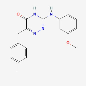 molecular formula C18H18N4O2 B2626942 3-((3-甲氧基苯基)氨基)-6-(4-甲基苄基)-1,2,4-三嗪-5(4H)-酮 CAS No. 898650-37-8