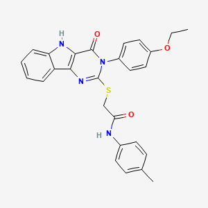 B2626953 2-((3-(4-ethoxyphenyl)-4-oxo-4,5-dihydro-3H-pyrimido[5,4-b]indol-2-yl)thio)-N-(p-tolyl)acetamide CAS No. 536708-32-4
