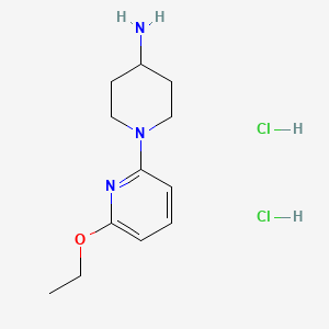 molecular formula C12H21Cl2N3O B2626955 1-(6-乙氧基吡啶-2-基)哌啶-4-胺二盐酸盐 CAS No. 2138518-24-6