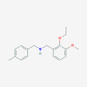molecular formula C18H23NO2 B262696 1-(2-ethoxy-3-methoxyphenyl)-N-(4-methylbenzyl)methanamine 