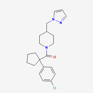 B2626964 (4-((1H-pyrazol-1-yl)methyl)piperidin-1-yl)(1-(4-chlorophenyl)cyclopentyl)methanone CAS No. 1286727-15-8