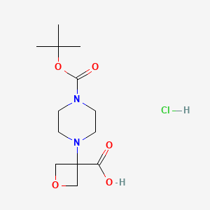 B2626969 3-(4-(tert-Butoxycarbonyl)piperazin-1-yl)oxetane-3-carboxylic acid hydrochloride CAS No. 2241142-14-1