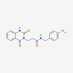 molecular formula C19H19N3O4 B2626976 3-(2,4-二氧代-1,4-二氢喹唑啉-3(2H)-基)-N-(4-甲氧基苄基)丙酰胺 CAS No. 896372-15-9