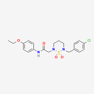 molecular formula C20H24ClN3O4S B2626979 2-(6-(4-chlorobenzyl)-1,1-dioxido-1,2,6-thiadiazinan-2-yl)-N-(4-ethoxyphenyl)acetamide CAS No. 1031668-84-4