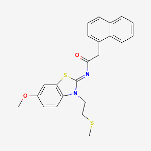 molecular formula C23H22N2O2S2 B2626987 (Z)-N-(6-甲氧基-3-(2-(甲硫基)乙基)苯并[d]噻唑-2(3H)-亚甲基)-2-(萘-1-基)乙酰胺 CAS No. 1007073-53-1