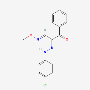 molecular formula C16H14ClN3O2 B2626990 2-[2-(4-氯苯基)腙]-3-氧代-3-苯基丙醛 O-甲基肟 CAS No. 338758-89-7