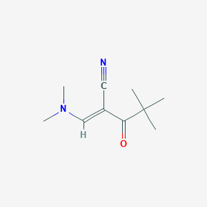 molecular formula C10H16N2O B2626996 (2E)-2-[(dimethylamino)methylidene]-4,4-dimethyl-3-oxopentanenitrile CAS No. 1235478-04-2