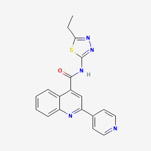 molecular formula C19H15N5OS B2627000 N-(5-ethyl-1,3,4-thiadiazol-2-yl)-2-(pyridin-4-yl)quinoline-4-carboxamide CAS No. 380212-69-1