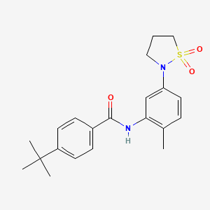 molecular formula C21H26N2O3S B2627002 4-叔丁基-N-[5-(1,1-二氧化异噻唑烷-2-基)-2-甲基苯基]苯甲酰胺 CAS No. 1005297-10-8