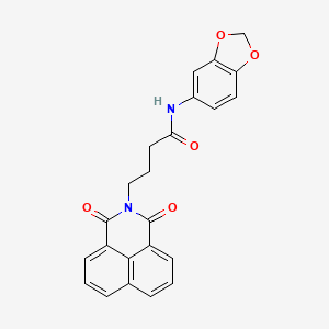 molecular formula C23H18N2O5 B2627013 N-(1,3-苯并二氧杂环-5-基)-4-(1,3-二氧并苯并[de]异喹啉-2-基)丁酰胺 CAS No. 442557-49-5
