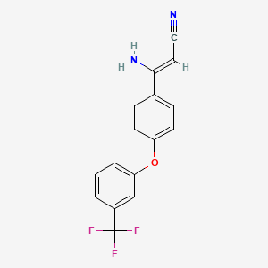 molecular formula C16H11F3N2O B2627028 (2Z)-3-氨基-3-{4-[3-(三氟甲基)苯氧基]苯基}丙-2-烯腈 CAS No. 478068-18-7