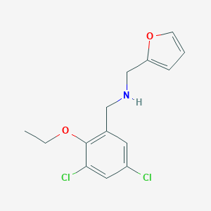 molecular formula C14H15Cl2NO2 B262703 N-(3,5-dichloro-2-ethoxybenzyl)-N-(2-furylmethyl)amine 