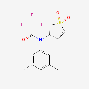 molecular formula C14H14F3NO3S B2627041 N-(3,5-二甲基苯基)-N-(1,1-二氧化-2,3-二氢噻吩-3-基)-2,2,2-三氟乙酰胺 CAS No. 1017657-25-8