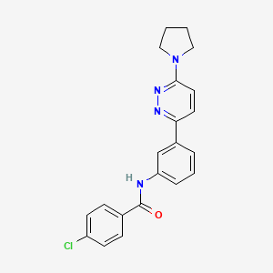 4-chloro-N-[3-(6-pyrrolidin-1-ylpyridazin-3-yl)phenyl]benzamide