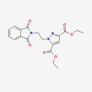 molecular formula C19H19N3O6 B2627051 二乙基 1-[2-(1,3-二氧代-1,3-二氢-2H-异吲哚-2-基)乙基]-1H-吡唑-3,5-二羧酸酯 CAS No. 1923094-32-9