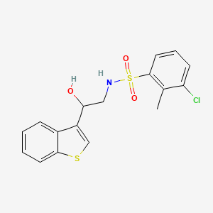 molecular formula C17H16ClNO3S2 B2627052 N-(2-(benzo[b]thiophen-3-yl)-2-hydroxyethyl)-3-chloro-2-methylbenzenesulfonamide CAS No. 2034438-79-2