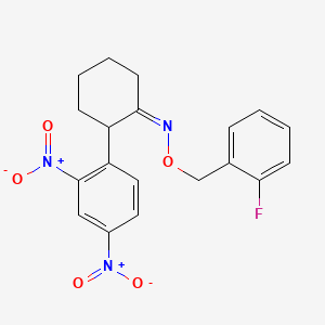 molecular formula C19H18FN3O5 B2627070 2-(2,4-dinitrophenyl)cyclohexanone O-(2-fluorobenzyl)oxime CAS No. 478249-71-7