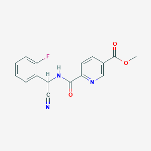 molecular formula C16H12FN3O3 B2627097 Methyl 6-{[cyano(2-fluorophenyl)methyl]carbamoyl}pyridine-3-carboxylate CAS No. 1355868-08-4