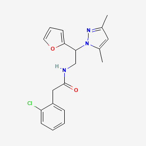 2-(2-chlorophenyl)-N-(2-(3,5-dimethyl-1H-pyrazol-1-yl)-2-(furan-2-yl)ethyl)acetamide