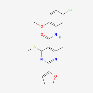 N-(5-chloro-2-methoxyphenyl)-2-(furan-2-yl)-4-methyl-6-(methylsulfanyl)pyrimidine-5-carboxamide
